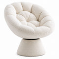 Boucle Swivel Chair Off-White 75cm x 80cm x 80cm