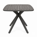 Outdoor Square Aluminum Dining Table Dark Grey 80cm