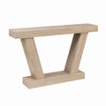 Wood Console Table Oak Finish Rectangular 120cm