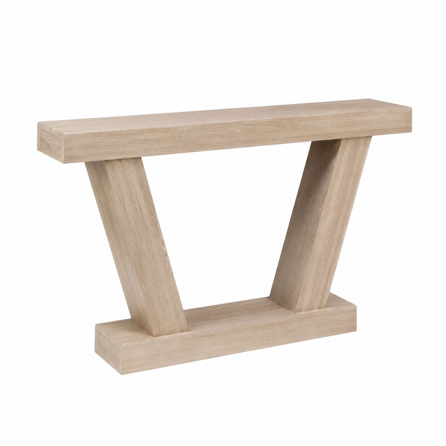 Wood Console Table Oak Finish Rectangular 120cm