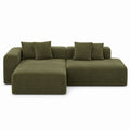 Olive Green Corduroy Modular Sectional Sofa