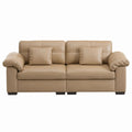 3-Seater Faux Leather Sofa Beige