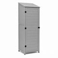 Outdoor Composite Wood Storage Cabinet Gray 180cm