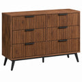 Wooden 6-Drawer Dresser with Metal Handles 120cm x 40cm x 80cm