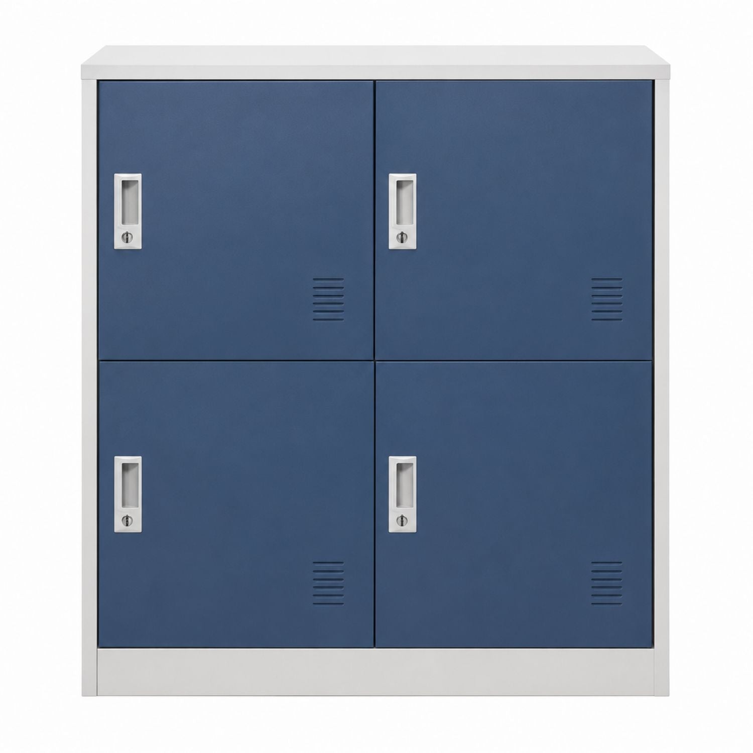 Metal 4-Door Locker Blue 89x90x40 cm