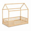 Children's Wooden House Bed Frame Natural Pine 200cm x 100cm