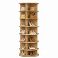 Rotating Wooden Shoe Storage Cabinet with 7 Shelves