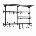 Metal Garage Wall Organizer with Hooks and Baskets - Black