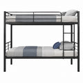 Steel Twin Size Bunk Bed with Safety Ladder and Guardrail